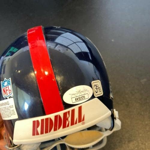 Франк Gifford Подписа Истински мини-Каска Riddell New York Giants JSA COA - Мини-Каски NFL с автограф