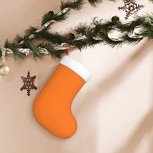 Коледни Чорапи Ruzoap 18 Инча, Красив Ярко-Оранжев Цвят, Супер Меки Плюшени Белезници, Коледни Украси, Чорапи за Украса на парти и на Коледа