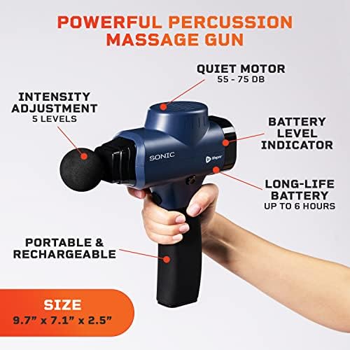 Звукова Ръчно Перкуссионный Масажен Пистолет LifePro и Комплект от Пръчки за терапия с Червена Светлина