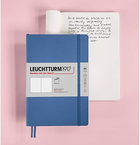 LEUCHTTURM1917 - Записная книжка с меки корици формат А5 в клетката (Деним) - 123 Номерирани страници