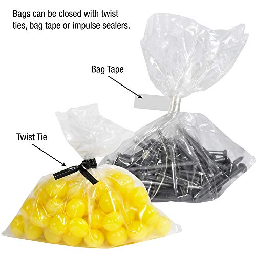 Горната опаковка: Плоски найлонови торбички с размери 3 Mils, 18 x 48, прозрачно, (опаковка от 250 броя)