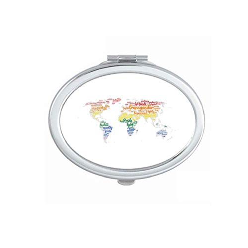 Глобалната Карта На Лгбт Дъга Wordcloud Огледало Портативен Сгъваем Ръчен Грим Двойни Странични Очила