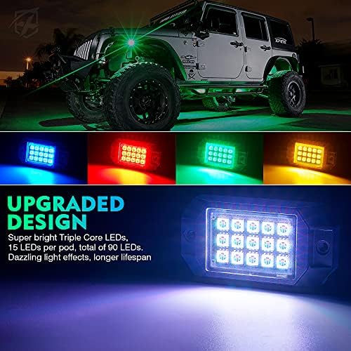 Комплект подложки Dreamcolor USB LED за осветление на вътрешността на колата и Bluetooth RGB LED Rock Светлини Комплект