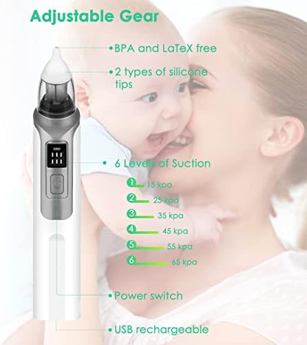 Детски назален аспиратор Електрическа издънка за носа Детска издънка за носа, за пречистване на носа на бебето, Акумулаторна