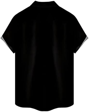 ZDDO Мъжки Хавайски Ризи, 2022 Нова Мъжка Риза За Боулинг С Къс Ръкав, Цветен Блок Лоскутная Риза с Копчета, всеки ден на