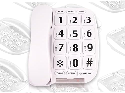 KJHD е Подходящ за възрастни хора с големи бутони и голяма сила на звука Кабелен телефон телефонен хендсфри Стационарен