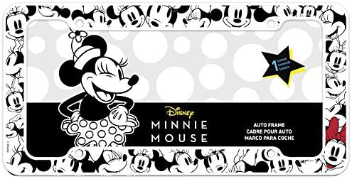 Цветна графика 42572 Дисни True Оригиналната Черно-бяло-червена Рамка за регистрационен номер Minnie Mouse