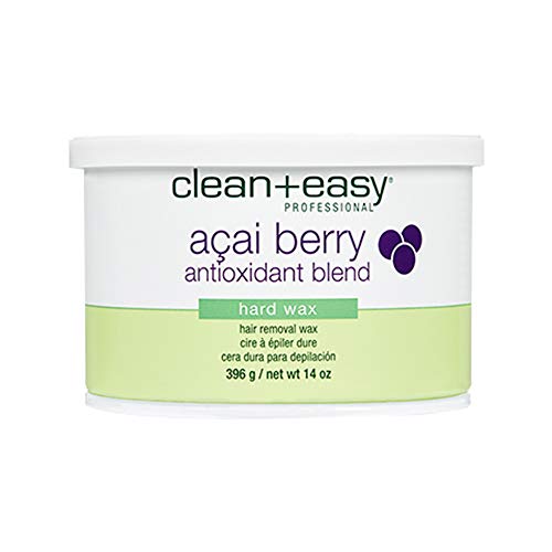 Твърд восък Clean + Easy Acai Berry, средство за премахване на космите, без ивици, Восък за епилация на цялото тяло, Бразилската