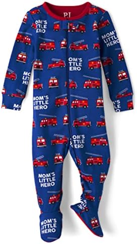 The Children ' s Place/ Цельнокроеная Пижама с дълги ръкави от памук с цип Отпред За по-малките момчета