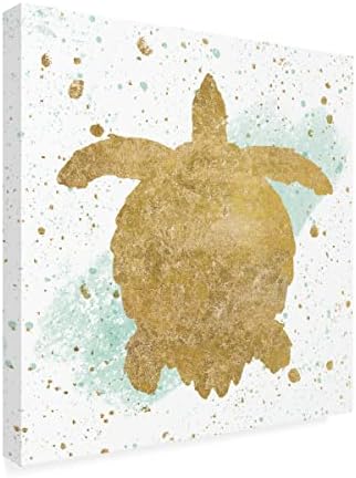 Търговска марка на Fine Art 'Silver Sea Life Aqua Turtle' Платно-арт от Wild Apple Portfolio
