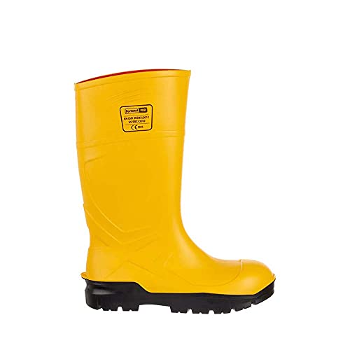 Защитни веллингтонские обувки Portwest FD95 от изкуствена кожа със Стоманени пръсти S5 CI FO Жълто, 12