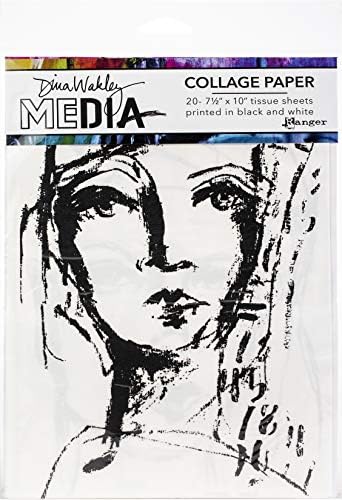 Подвижния хартия за медийни колажи Ranger Илона Wakley 7,5 X10 20 / Pkg-Лицето, черен