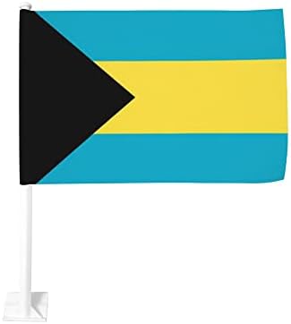 Багамский флаг Кола Флаг 12 X 18 Инча Двупосочен Автомобилен Знаме На Прозореца Открит Автомобилен Интериор Банер