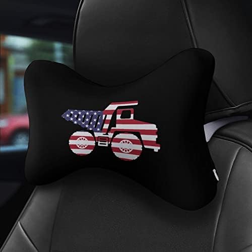 Американски Флаг Камион Автомобил Възглавница За Шията Мека Облегалка на Автомобила Възглавницата За Релакс на Врата Възглавница 2 Опаковки за Шофиране Пътуване