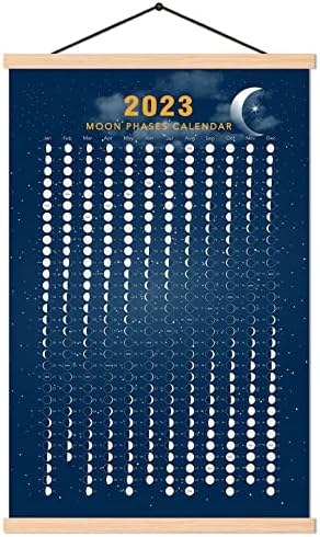 Календар на фазите на Луната върху 2023 година, Плакат за печат, Долно Платно, Материал, Диаграма на Лунния цикъл, оборудвана