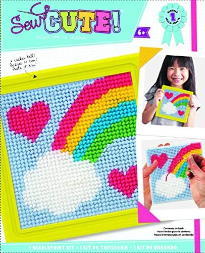 Комплект за бродиране Colorbok 61904 Rainbow Learn to Sew, размер 6 на 6 сантиметра, Жълта рамка