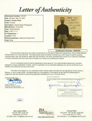 Ърл Удебелен Нийл Подписа Снимка с размер 5x7 с Пълна Писмо JSA - Снимки на MLB с автограф