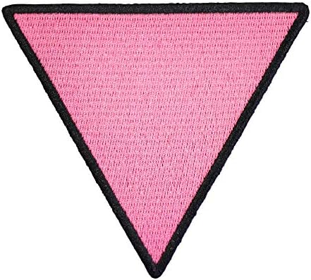 Розов триъгълник - Символ на Гордост в подкрепа на гейовете и лесбийките, ЛГБТ - 4-инчов Нашивка с бродерия от желязо