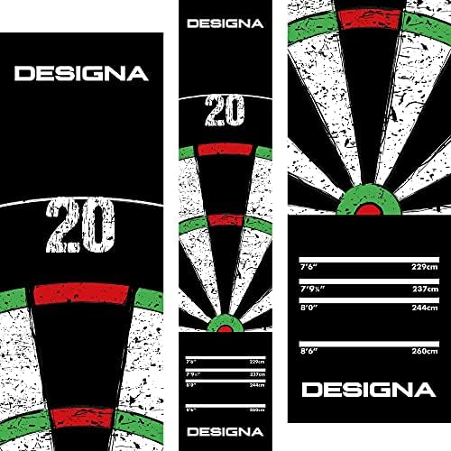 Нескользящий Подложка за игра на Дартс Designa, Двоен покрив, 290 см x 60 см (MAT43)