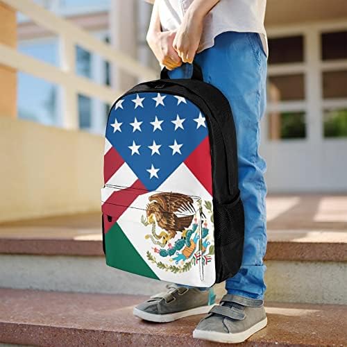 Американски Мексикански Флаг, Всекидневни Раница За Лаптоп, Чанта През Рамо, Пътен Раница с Джобове за Мъже И Жени