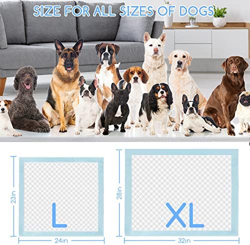 Подложки за малки кученца Nobleza, Много Големи 28 × 34 Супер Абсорбиращи Подложки за Урина Кучета, Запечатани 5-Слойни Тампони