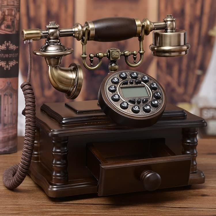 Ретро Телефон, Домашен Офис, Стационарен Класически Настолен Телефон Украса Повратна Европейски Номер за Американски