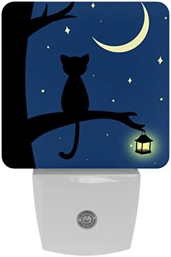 RODAILYCAY Светлочувствителен лека нощ Котка, 2 пакета Нощни осветителни Тела, Вградени в стената, Топло бяла led