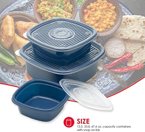 Пластмасов комплект за приготвяне на храна Home Basics, синьо | идеален за приготвяне на големи количества ястия | Отлични за