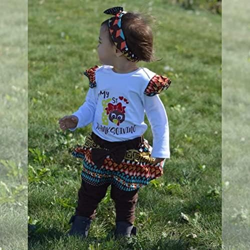 Детската Облекло за Първия ми Момиче за Деня На Благодарността, Гащеризон с принтом Турция, Дълги Панталони,