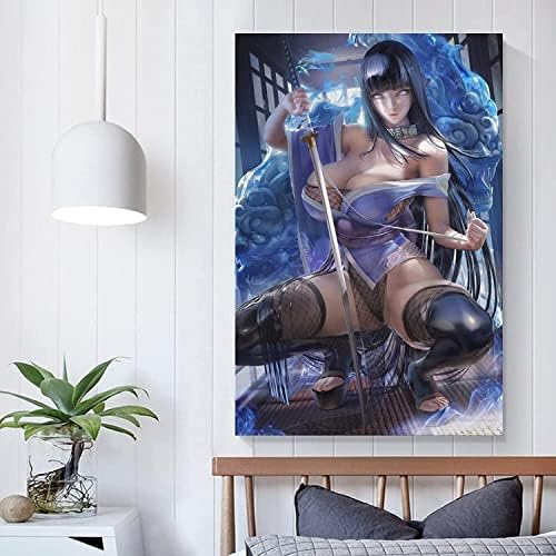 Цензурированный Аниме Плакат със сексуалната момиче, Cartoony художествен плакат на платно и Стенни Художествена