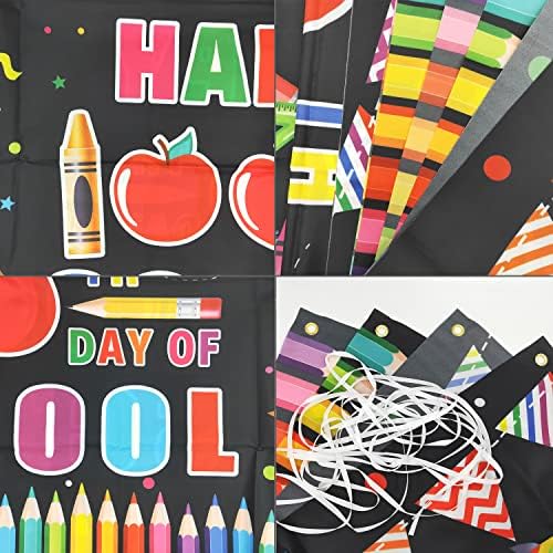 JKQ Честит 100-ия ден на училище на фона на Банер 73x43 Инча Голям Размер Цветни 100 Дни на Училищното фон Банер Начална