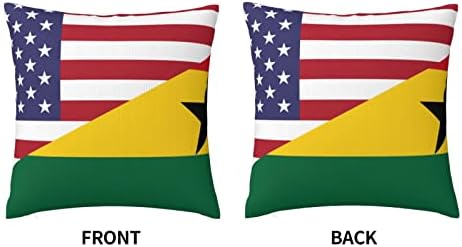 Флаг за Приятелство Америка Гана Мека Удобна Двустранен Плюшен Калъфка за възглавница със силна Домашна Практичност 18 X 18 инча