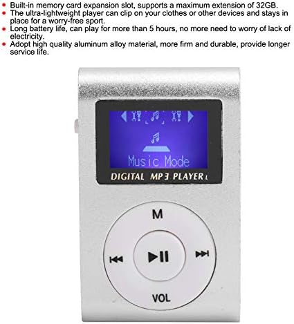 Мини MP3 плейър Estink 32GB, Мини MP3 плейър с LCD дисплей, MP3-плейър с опакото на клипсой, Спортен Музикален плейър, 3,5-мм