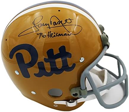 Автентичен каска NCAA от Тони Дорсетта, подписан от Pittsburgh Пантърс на NEDYALKO, с надпис 76 Heisman - Студентски каски с автограф