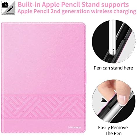 Калъф DTH-PANDA за iPad Pro 12.9 за 6-ти/5-ти/4-ти/от 3-то поколение Case 2021 2022 2018 2020 изкуствена кожа с държач за писалка,