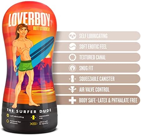 Blush Loverboy Сърфист Dude - Реалистичен Мъжки Мастурбатор, Самосмазывающийся Поглаживатель - Текстурирани ребра