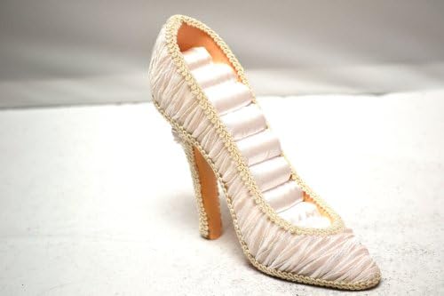 Елегантни Кремаво-Бели Обувки с Рюшами Santin на Висок Ток-висок ток с Пръстен-Притежател на