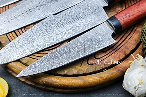 Набор от ножове майстор-готвач от Дамасской Стомана, ръчно изработени, Кухненски домашен професионален набор от ножове с дървена кутия k237