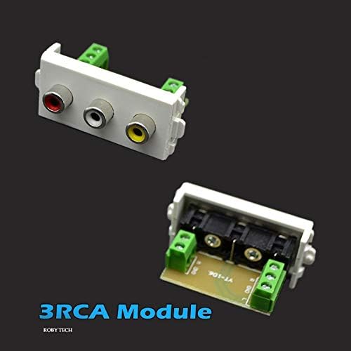 Стенни панела с VGA + VGA + 3RCA Keystone Модулен монитор D-Sub Дисплей Разпределителен жак Конектори, Изход Бели