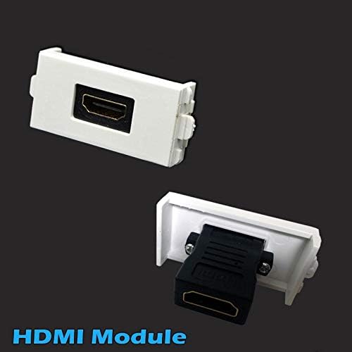 Стенни панела с HDMI + 3RCA Keystone Модулен Мултимедиен конектор за свързване на Аудио-видео Конектори Жак Бели Декоративни лицеви панели за Монтиране на устройство на Съ?