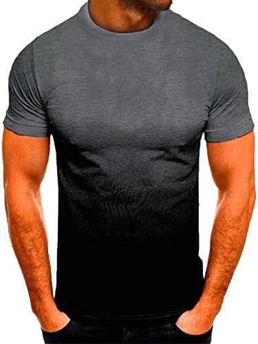 Тениска за мъже - Мъжки Градиентные Тениски с Къс Ръкав, Летни Ежедневни Тениски на Уличната Мода, Прилепнали Блузи