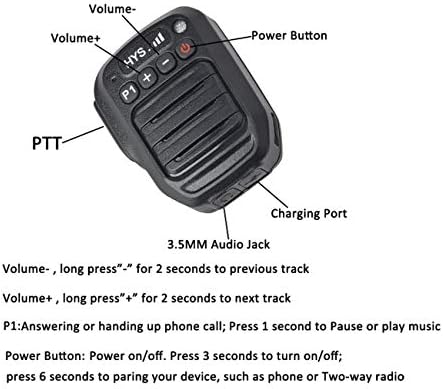 HYS Bluetooth и Микрофон, Безжична лента микрофон, Говорител, който е Съвместим с Motorola APX 1000 APX 4000 APX 7000