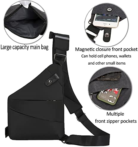 ZYGKJ Лична Гъвкава чанта, анти-кражба Тънка чанта-прашка, Персонални Покет чанта, Универсална Раница през рамо за пътуване