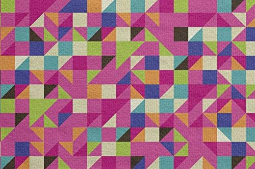 Кърпа за подложка за Йога Ambesonne с абстрактен Модел, Цветни Геометрични Фигури-Триъгълници и Квадрати, Мозайка