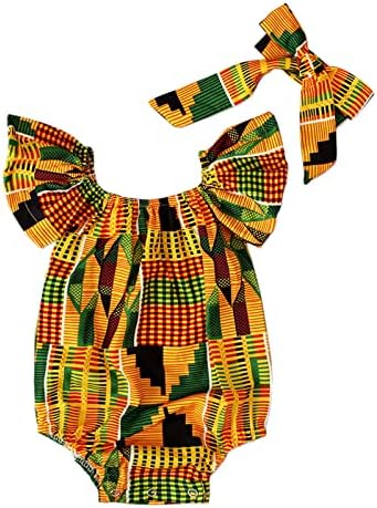 Облекло с африканската превръзка на рамото, Боди с открити Рамене За момичета, Детски Тела за коса от 0 до 2 години с Принтом За Деца, Дрехи За Момичета, Ризи
