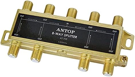 Ивица на сигнала - 8-Лентов коаксиален сплитер ANTOP AT-709 с честота 2 Ghz - 5-2050 Mhz - Радиочестотни сплитер с