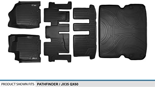 Подложки MAXLINER 3 реда и карго подложка За 2-ри до Черен цвят за 2013-2018 Pathfinder / 2013 JX35 / 2014-2019
