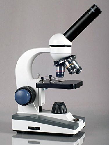 Част Монокулярный микроскоп AmScope M150A, Окуляры WF10x и WF16x, Увеличение 40x-640x, Led светлини, Светло поле, Однолинзовый