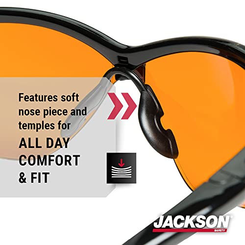 Jackson Safety 50005 Леки, тежкотоварни защитни очила SG с меки на допир дужками и гъвкав улей, покритие против