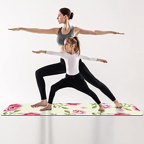 Килимче за йога Премиум-клас с цветя модел Siebzeh, Екологично Чист Гумена подложка за здраве и фитнес, нескользящий Мат